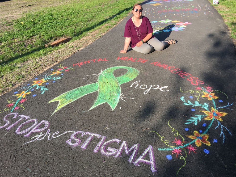 Mental Health Awareness Chalk drawing