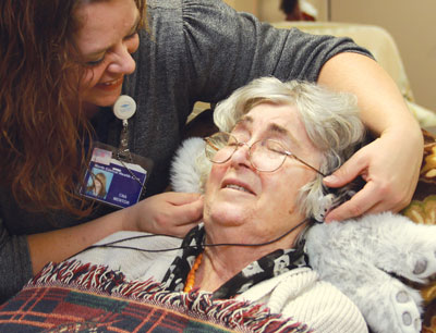 Patient listening to music